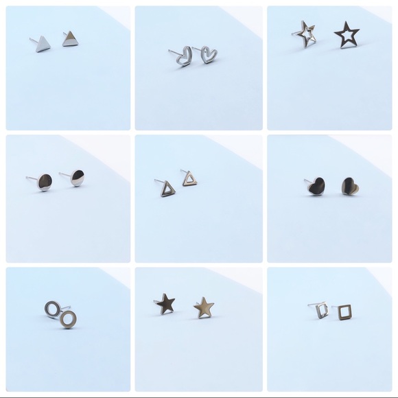 Geometric stud earrings 🔺 - Picture 4 of 9